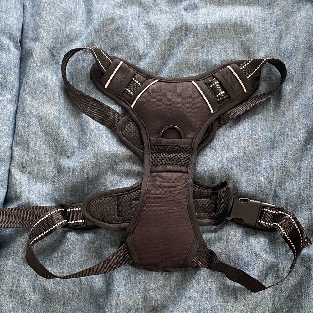 Adjustable Black Reflective Dog Harness